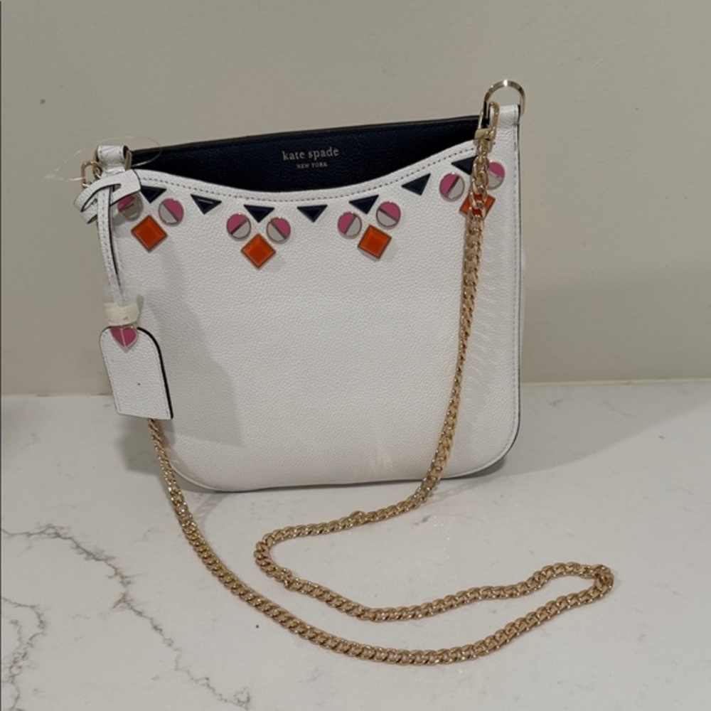 Kate spade Margoux jeweled in optic white bag